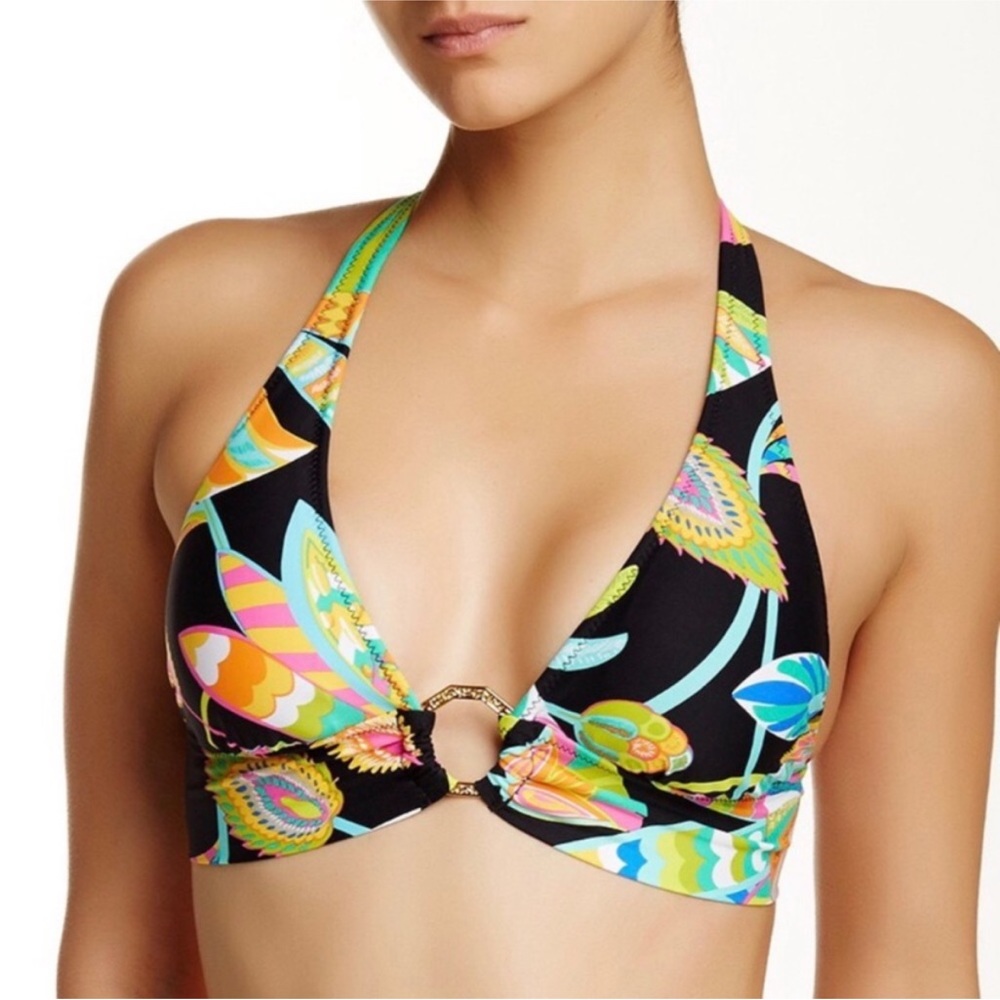 Trina Turk Multicolor Halter Bikini Top
